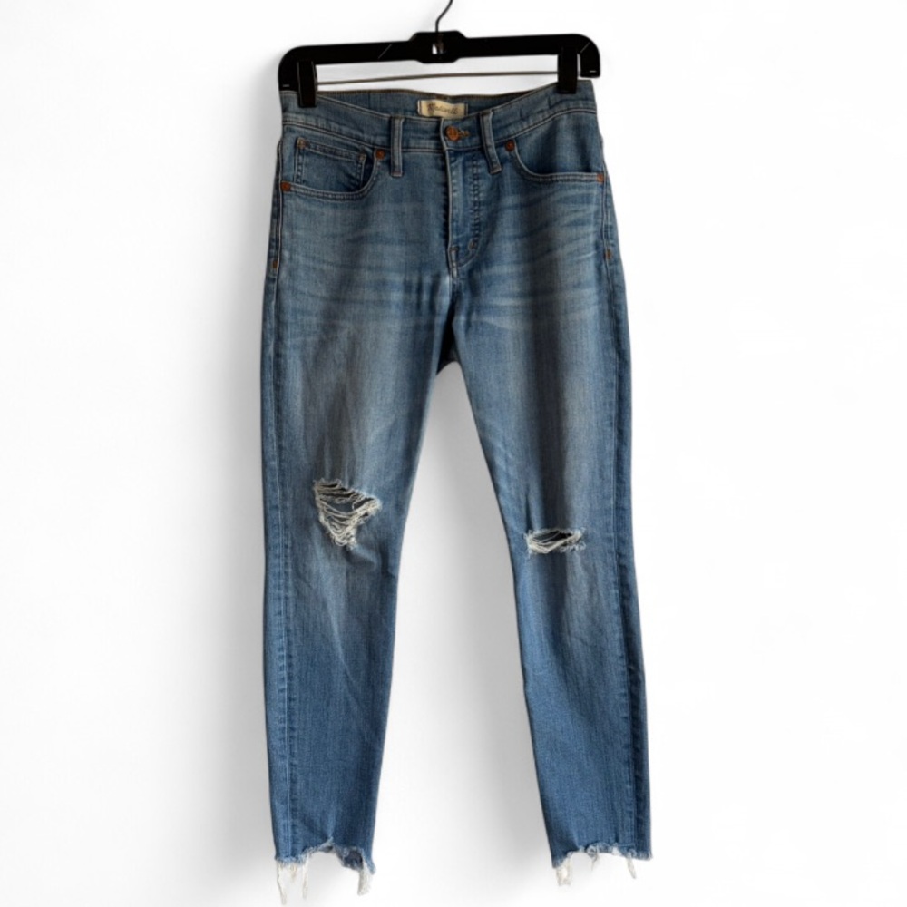 Madewell High Rise Distressed Knees Skinny Jeans Size 27 P
